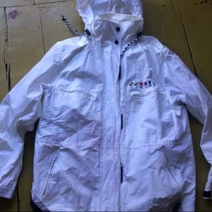LL Bean white rain Windbreaker cheap